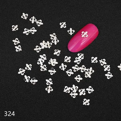 324 Полые серебряные розы стикеры 3D на ногти Nail Art сплав decals100шт/дизайн металлические подвески дизайн Советы Украшение аксессуаров - Цвет: 324
