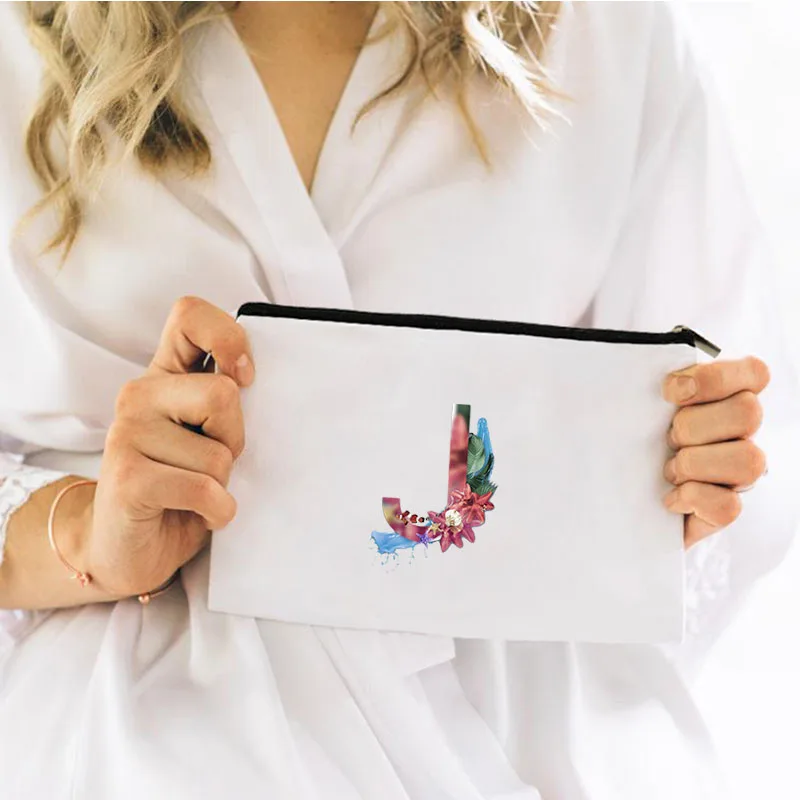 

26 Letters Women's Cosmetic Bag Mini Make Up for Makeup Woman Organizer Pouch Bags Personal Kawaii Storage Handbags Travel