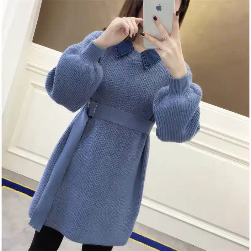 Осень 2019 женская зимняя одежда вязаный Пушистый свитер новый с длинными рукавами