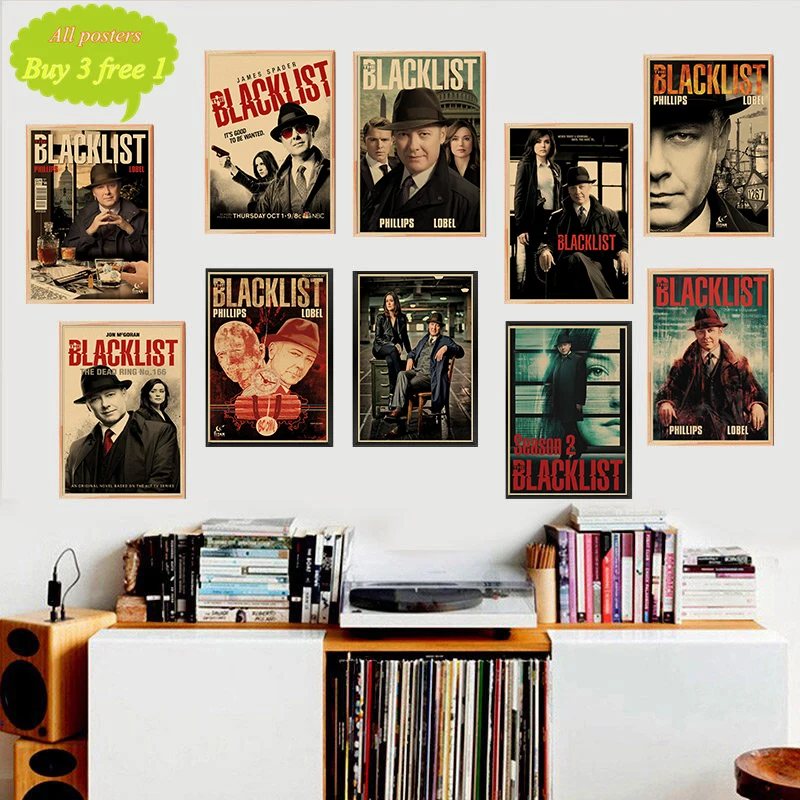 Плакаты из крафт-бумаги по мотивам фильма черный список настенные постеры