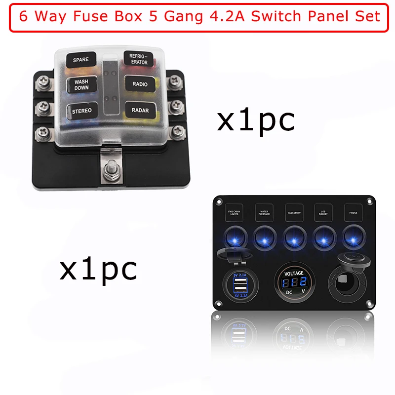 Горячая Распродажа 5 Gang светодиодный переключатель Панель с 6Way держатель