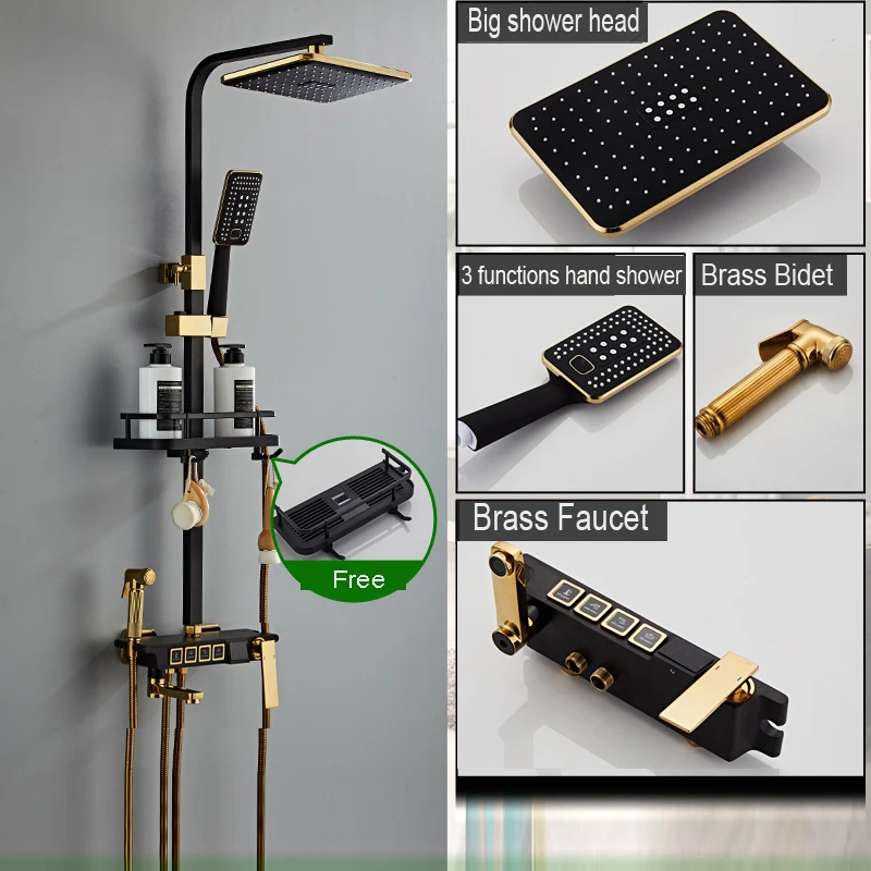 Черный Термостатический смеситель для душа набор ванной белый ванны с цифровым