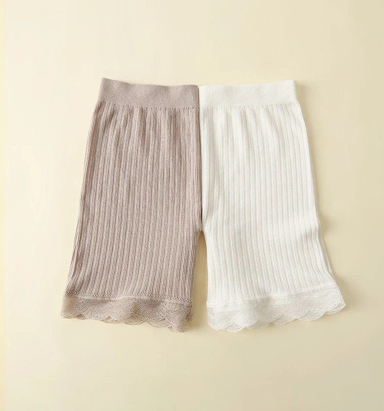 

Шорты женские тонкие плотно прилегающие, с блестящими кружевами, защита от блеска, без закручивания, однотонные, летние