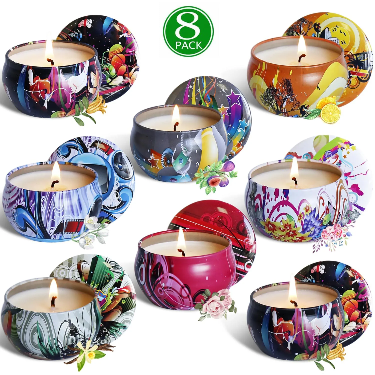 

Soybean wax scented candle 8-piece set Scented Candle Gift Box Set