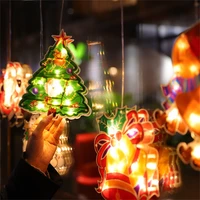 christmas lights led kitchen window suction cup paper hanging lamp window stickers festive decoration scene atmosphere lights