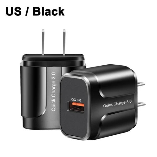 US Black OREY 18 Вт быстрое зарядное устройство QC 3,0 USB зарядное устройство для iPhone X Xr Quick Charge 3,0 для samsung S10 Plus Xiaomi Mi 9 зарядное устройство для телефона - Тип штекера: US Black