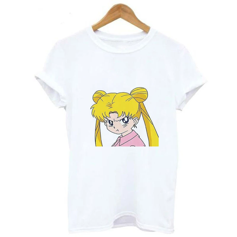Harajuku Sailor Moon T Shirt New Fashion Pattern Streetwear Tops Loose Short Sleeve Women Tshirt Kawaii Print Couple Clothes