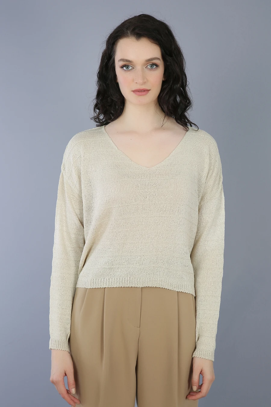 

V-NECK WOMEN KNITWEAR SWEATER