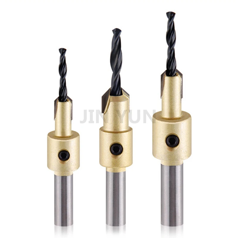 

4/5pcs Countersunk Bit Suit Countersunk Head Screw Deep Lead Hole Cone Bit Punching Step Hole Opener Woodworking Tools