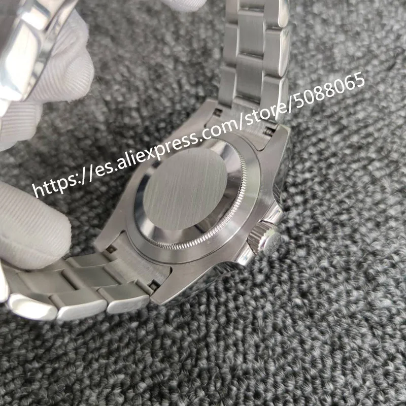 

40mm Men's Watch Mechanical Automatic Aseptic Dial Stainless Steel Sapphire Glass Blue Luminous 2813 Movement Ceramic Bezel