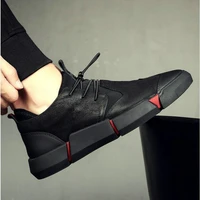 new fashion brand winter keep warm with plush fur black mens casual leather lace up sneaker formal oxford shoes ert5