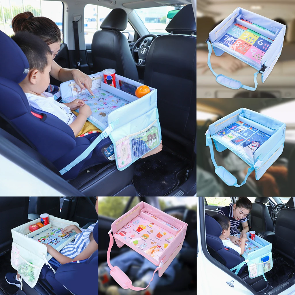 Kids Car Seat Tray Foldable Stroller Play Airplane Play Table Waterproof