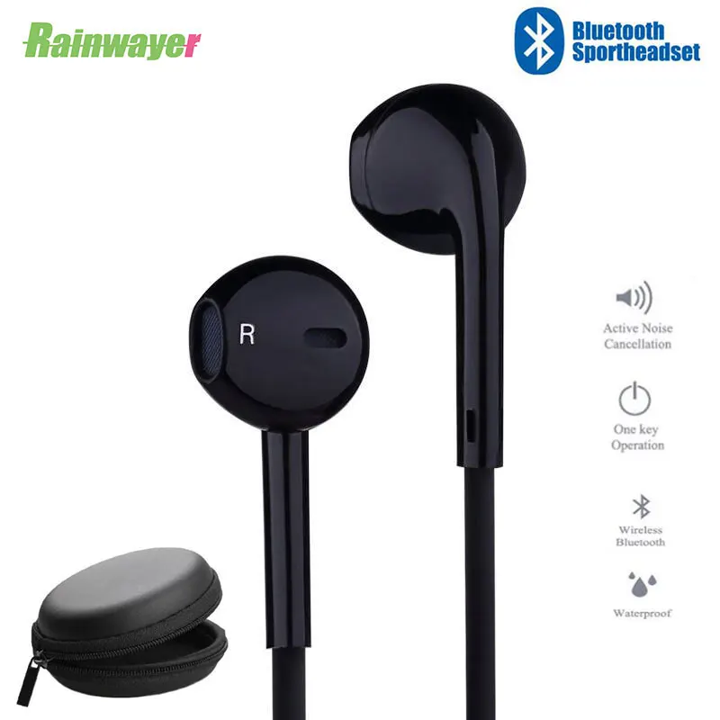 Спортивные шейные беспроводные наушники S6 Bluetooth с регулятором громкости и