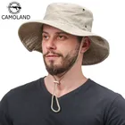 Панама CAMOLAND для мужчин и женщин, 100% хлопок, шляпа от солнца, с защитой от ультрафиолета, Пляжная шапка, стираемая, для отдыха на открытом воздухе, рыбалка, летняя