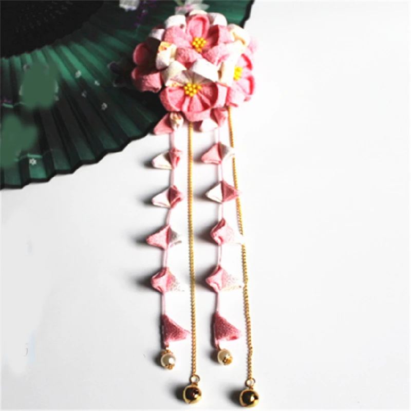 1 шт. милый детский декоративный вентилятор для волос в японском стиле заколка с