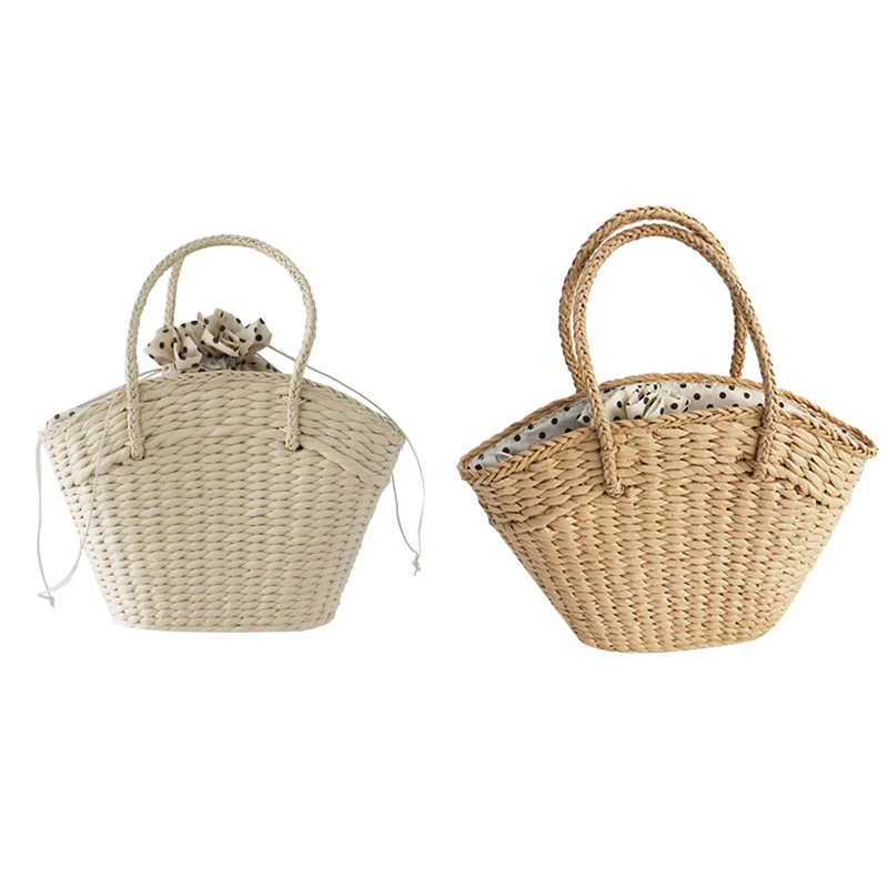 

Women's Wicker Woven Shoulder Bag Beach Straw Large-Capacity Portable