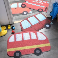 cartoon car cute bus home door mat pvc anti slip mat silk loop entrance door mat carpet children custom size hallway mat carpet