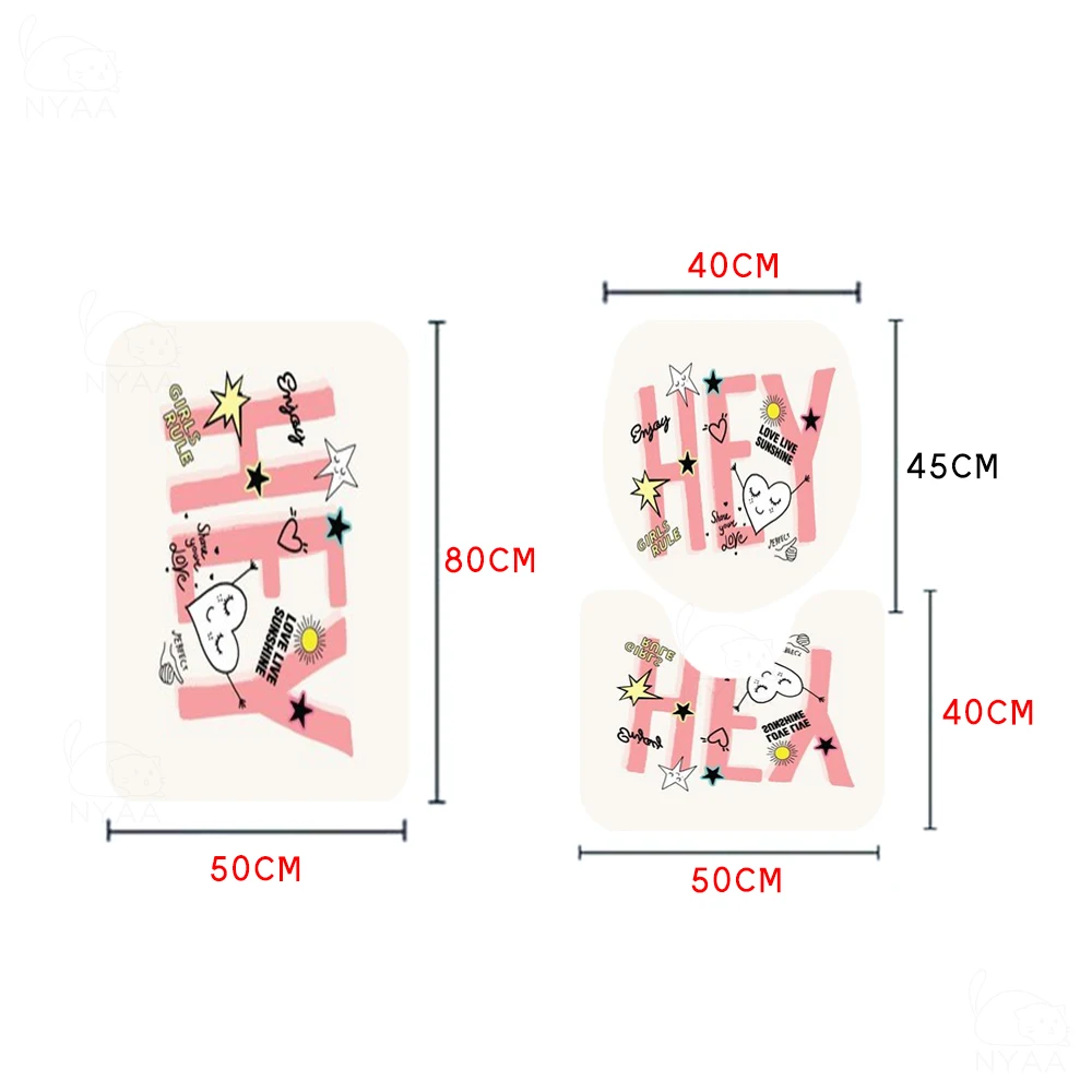 Водонепроницаемая занавеска для душа и унитаза с принтом в виде сердца | Дом сад