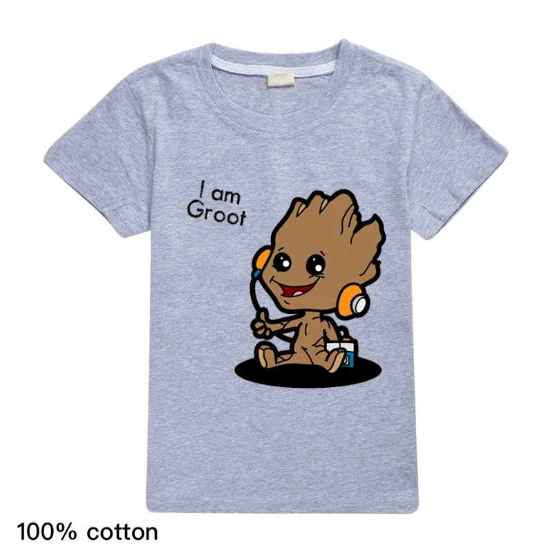 

Baby I Am Groot T Shirt for Kids Summer Short Sleeve Tee Clothes Children Funny Costume Girls Tops Cartoon Birthday Tshirts