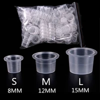 300pc sml plastic disposable microblading tattoo ink cups permanent makeup pigment clear holder container cap tattoo accessory