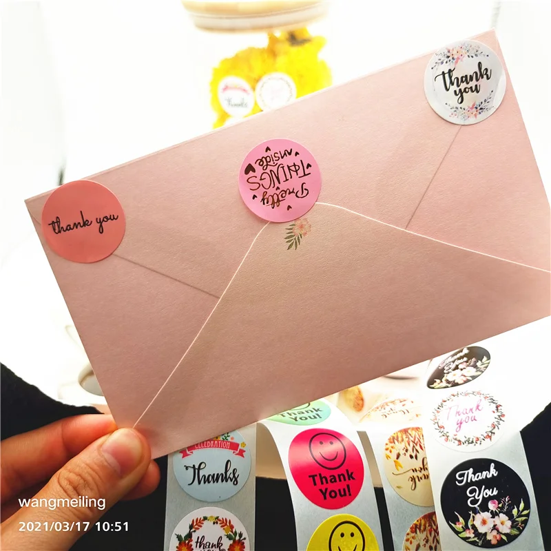 

Gift Sealing Stickers 500pcs Thank you Love Design Diary Scrapbooking Stickers Festival Birthday Party Gift Decorations Labels