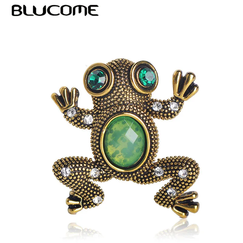 Брошь в форме лягушки Blucome Винтажная брошь виде животного небесно голубой смолы