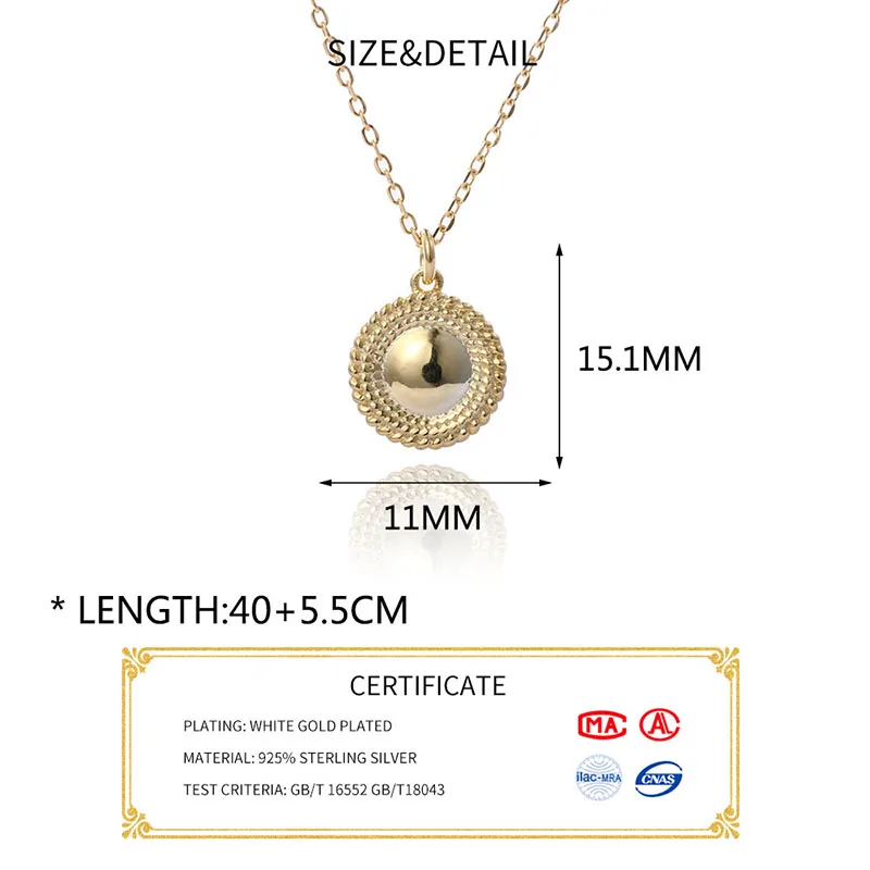 Женское Ожерелье с круглой звездой INZATT кулон из настоящего серебра 925 пробы