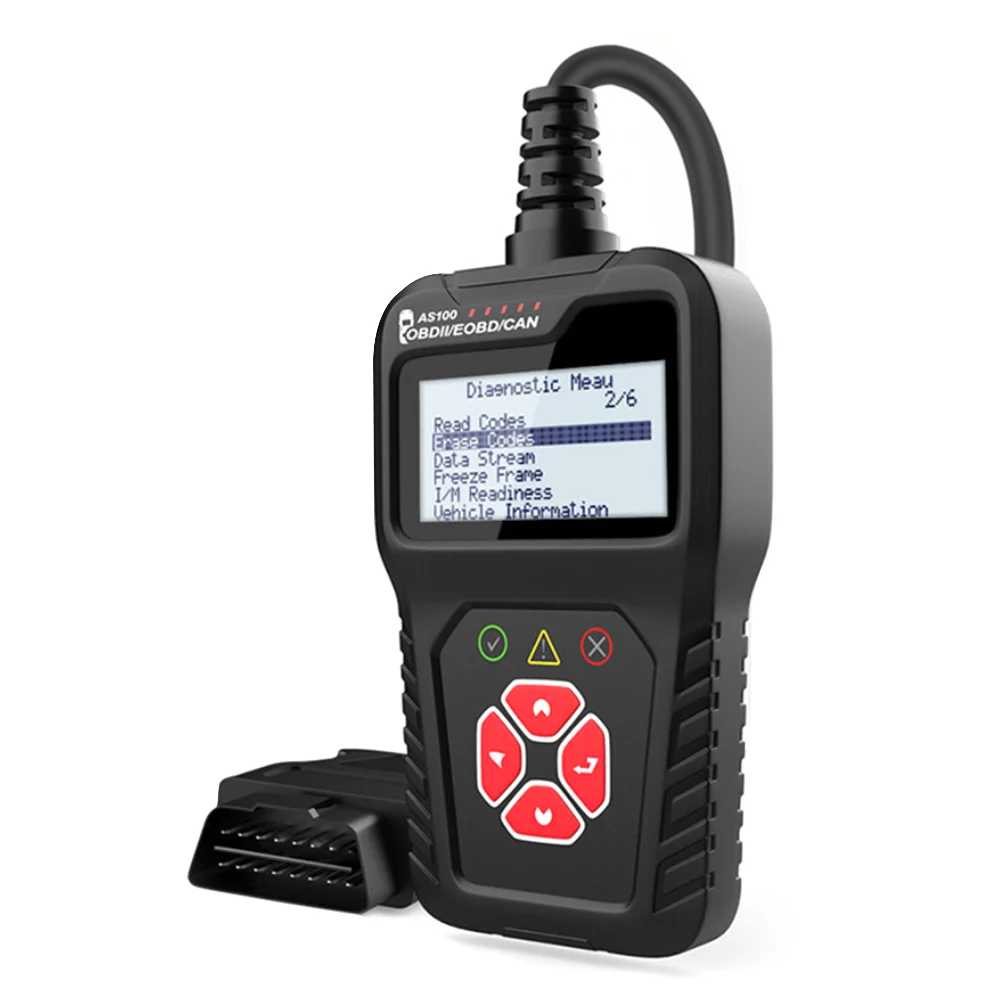 Диагностический Автомобильный сканер AS100 OBD2 многоязычный для считывания кодов