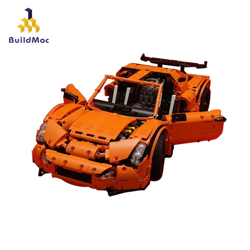 BuildMoc гонщиков одежды с принтом Тачки масштаб спортивные MOC 6214 Скорпион Комплект