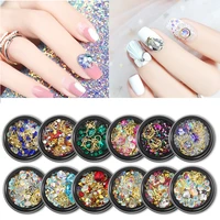 mixed color nail rhinestones metal rivet beads studs 3d crystal stones for nail art decoration nail accessories manicure diamond