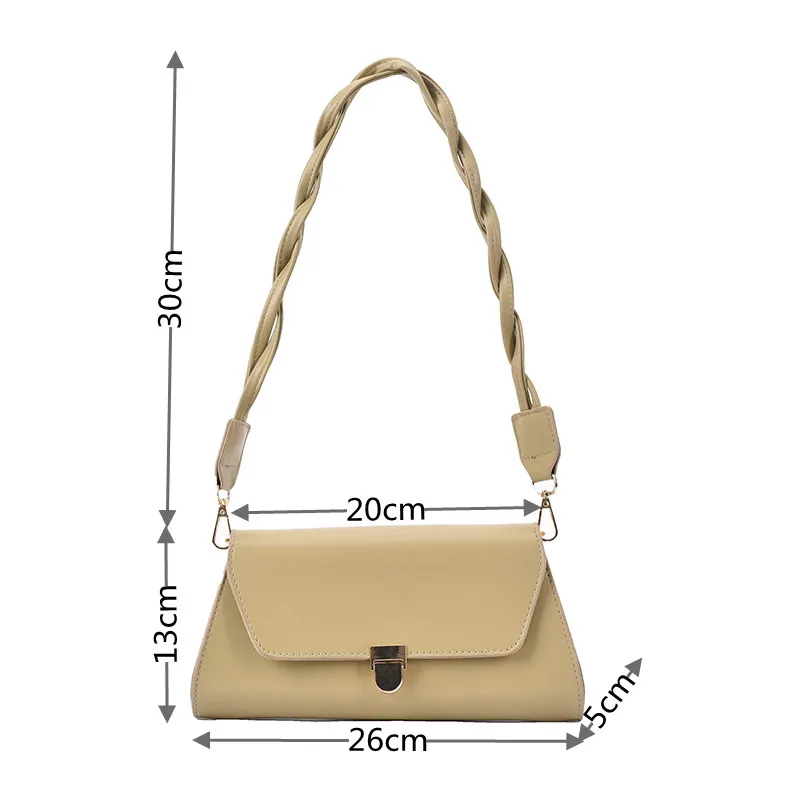 Solid Color PU Leather Shoulder Bags For Women 2022 Lock Handbags Small Travel Hand Bag Lady Fashion Bags