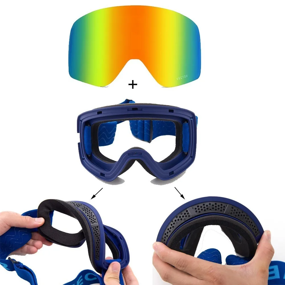 Зимние лыжные очки для мужчин и женщин с двойными линзами UV400 незапотевающие