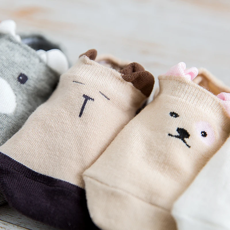 

cute socks funny korean style women silicone e girl ankle invisible bas cartoon kawaii no show short happy summer cotton 1 pair