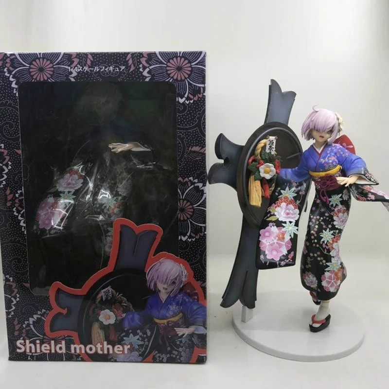 

Japanese Anime Fate FGO Shield Woman Matthew Kyrielite Kimono PVC Figure Model Collection Gift with Box 27cm