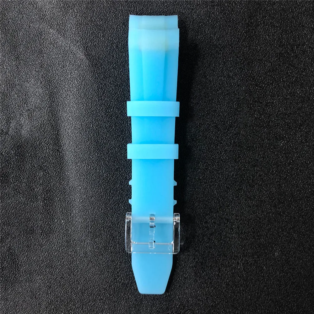 Ремешок мягкий резиновый блестящий для часов не светящийся браслет аксессуары