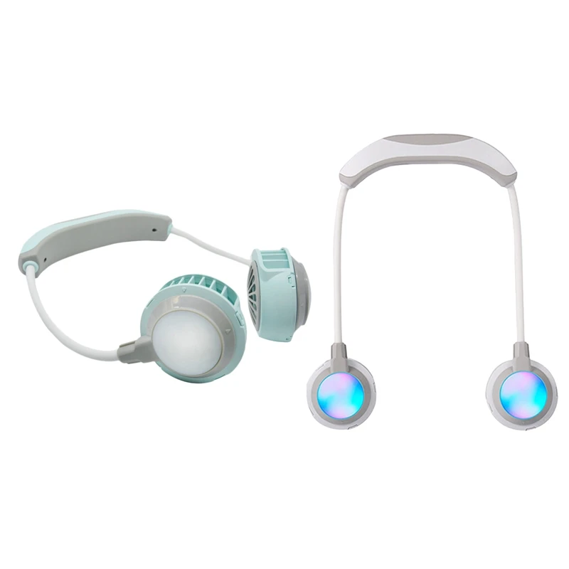 

USB Leafless висит шеи вентиляторы Портативный 2000 мАч перезаряжаемый светодиодный вентилятор Портативный низкая Шум вокруг шеи модные вентилят...