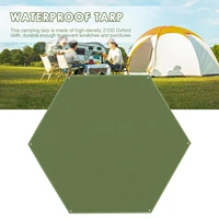 outdoor waterproof tent floor tarp picnic mat ultralight pocket tent portable hexagonal mat moisture proof mat for camping tool