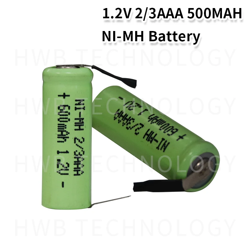 2 шт./лот KX Оригинальный Новый 1 в 2/3AAA 500 мАч Ni-MH 2/3 AAA перезаряжаемая батарея с