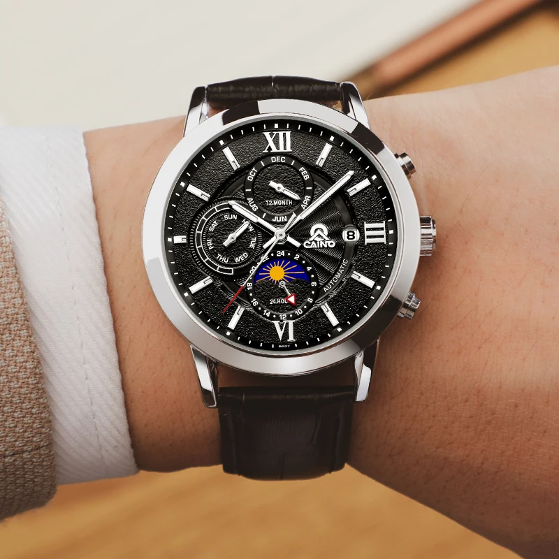 Men's Watches Luxury Top-Brand Automatic Mechanical Watch Genuine Leather Waterproof Male Fashion Clock Relogio Masculio 2020