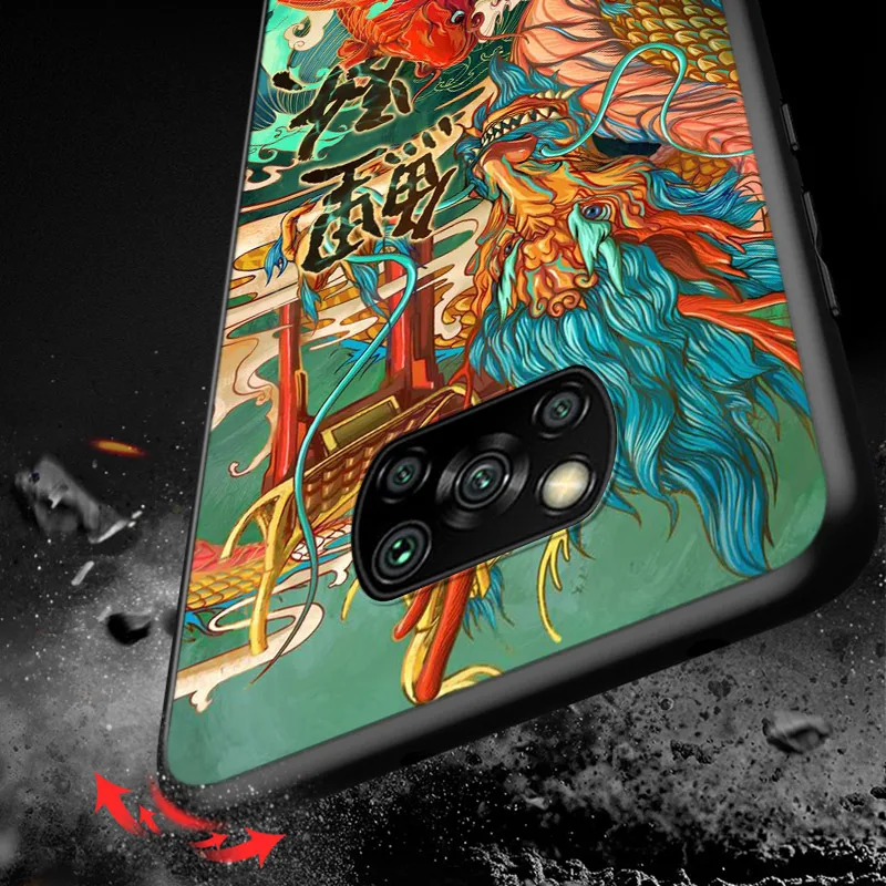 japanese wave anime dragon for xiaomi mi 11 10t note 10 poco x3 nfc m2 x2 f2 c3 m3 play mix 3 a2 8 lite pro phone case free global shipping