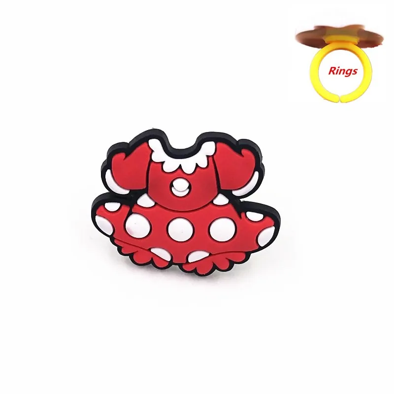 Лидер продаж силиконовые аксессуары для пальцев Микки Минни значок платье