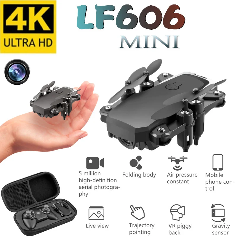 мини дрон lf606 4k hd камера складной