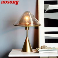 aosong nordic gold table lamp modern creative design led desk light for home bedroom decoration