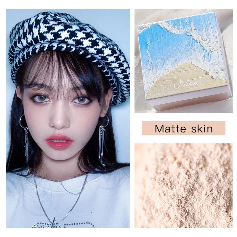 

Breathable Loose Powder Waterproof Loose Powder Oil Control Makeup Concealer Translucent Finishing Smooth Mineral Setting Powder