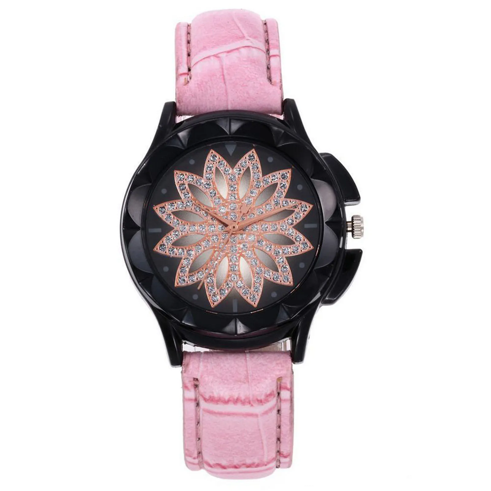 

12 Diamond-studded Wristwatch Shining Ladies Watches Fashion Trend Leather Strap Watches Elegant Watch For Women Reloj Mujer
