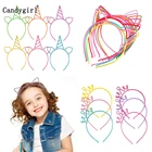 Повязка на голову с кошачьими ушками для девочек, пластиковая повязка на голову с Пасхальной короной, аксессуар для волос, 1 шт.