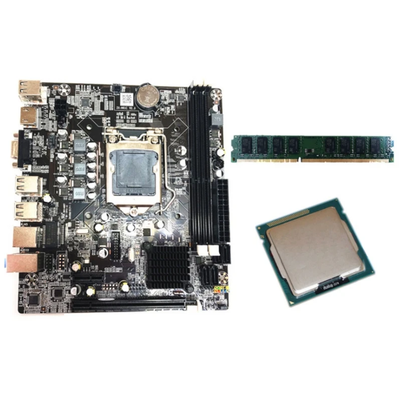 

H61 Computer Motherboard Suppor LGA1155 I3 2100 CPU Set DDR3 4GB Memory HDMI-Compatilble Lan VGA AUIDO Dual Channel