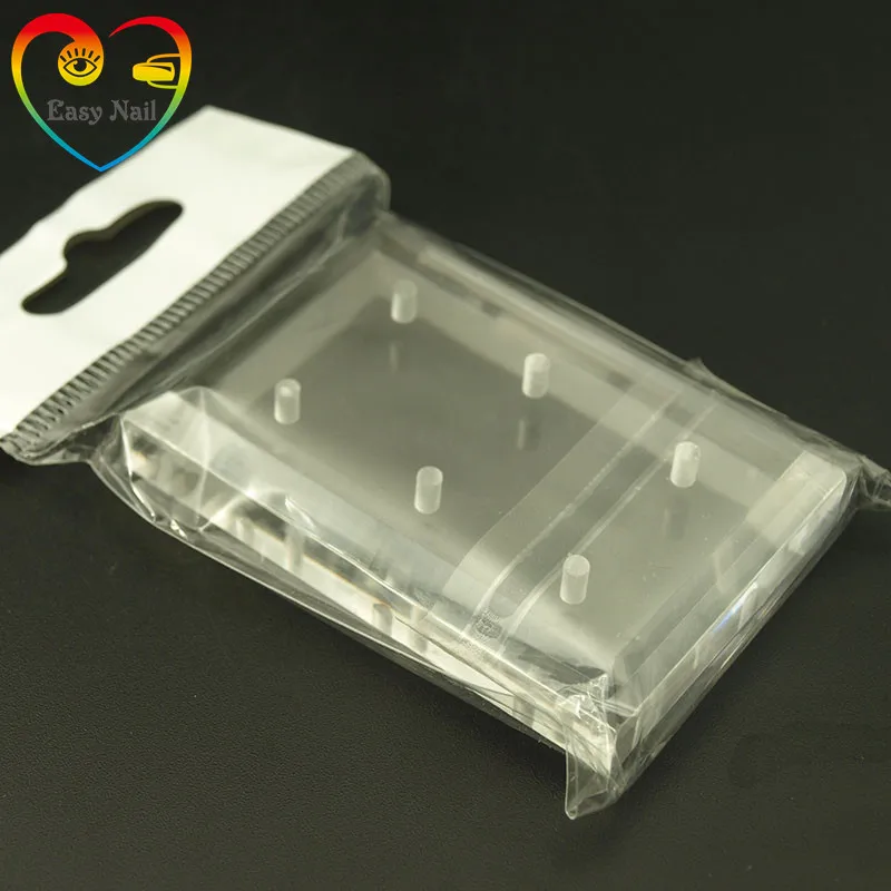 EasyNail~1PCS 6 Holes Clear Bits Holder Exhibition Stand Displayer 2.35mmNail Drill Bit Holder Professional Nail Manicure Tools