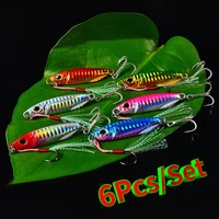 6 pcsset new cast metal bait spinner spoon fishing lures jigs trout fishing hard baits tackle pesca fish jigging lot bait