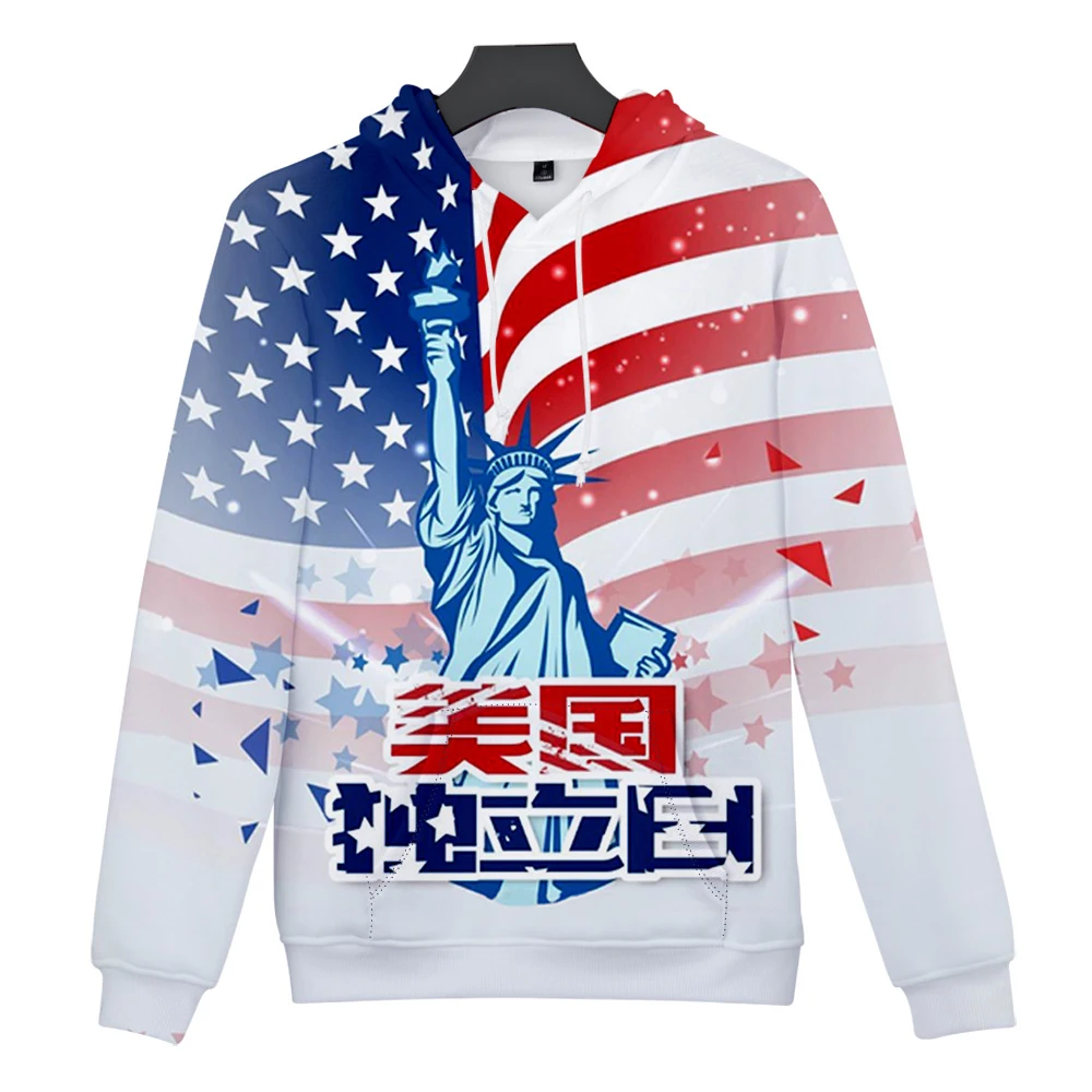 

Personality Creative United States Flag Hoodie Sweatshirt Men Women Hoody Fashion Design Harajuku Men's Clothes Tracksuits 4XL
